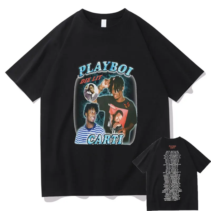 Топ рэпера Playboi Carti с буквенным логотипом, двусторонняя женская футболка большого размера в стиле хип-хоп, мужские футболки с коротким рукав...
Топ рэпера Playboi Carti с буквенным логотипом, двусторонняя женская футболка большого размера в стиле хип-хоп, мужские футболки с коротким рукав...