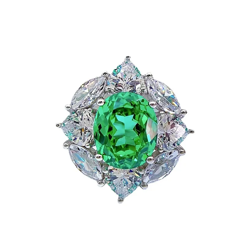 SpringLady 925 Sterling Silver 10*12MM Crushed Ice Cut Emerald High Carbon Diamond Engagement Fine Jewelry Women Ring Gift 
SpringLady 925 Sterling Silver 10*12MM Crushed Ice Cut Emerald High Carbon Diamond Engagement Fine Jewelry Women Ring Gift
