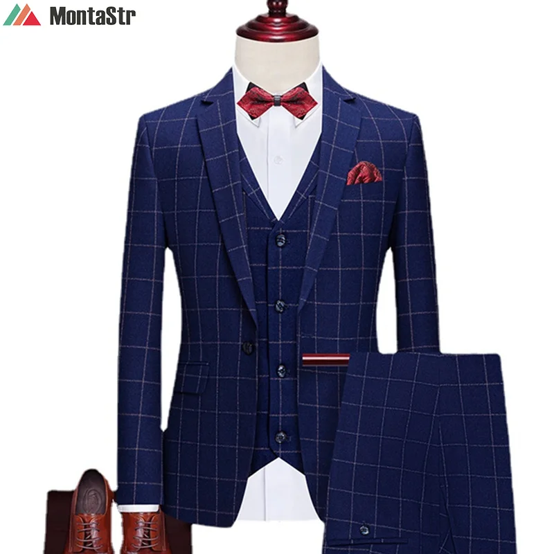 2022 Fashion New Men's Casual Boutique Slim Business Plaid Suit Dress Jacket Pants Vest 3 Pcs Set Male Coat Trousers Waistcoat
2022 Fashion New Men's Casual Boutique Slim Business Plaid Suit Dress Jacket Pants Vest 3 Pcs Set Male Coat Trousers Waistcoat
