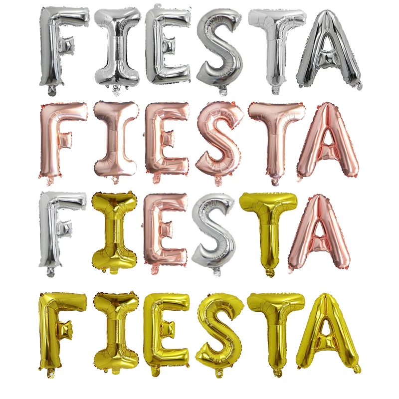 6Pcs FIESTA Letter Balloons Set Mexican Spanish Carnival Alphabet Globo Religious Holiday Birthday Party Baby Shower Decorations
6Pcs FIESTA Letter Balloons Set Mexican Spanish Carnival Alphabet Globo Religious Holiday Birthday Party Baby Shower Decorations