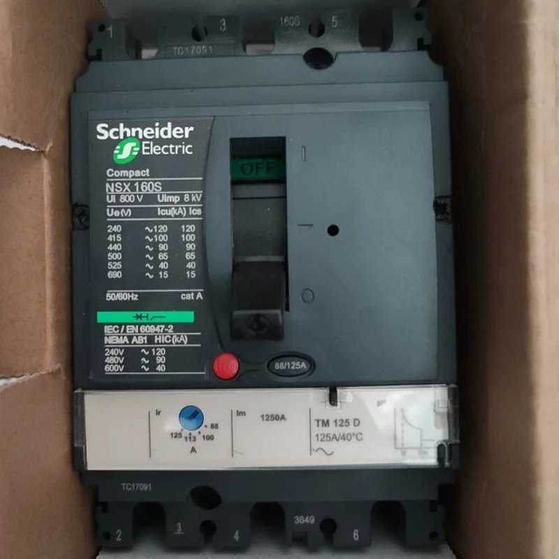 Schneider electric COMPACT NSX Molded-Case Circuit Breakers MCCB NSX160S 3P3D 4P3D TM80D-160D 100KA 380/415V LV430391TM160
Schneider electric COMPACT NSX Molded-Case Circuit Breakers MCCB NSX160S 3P3D 4P3D TM80D-160D 100KA 380/415V LV430391TM160