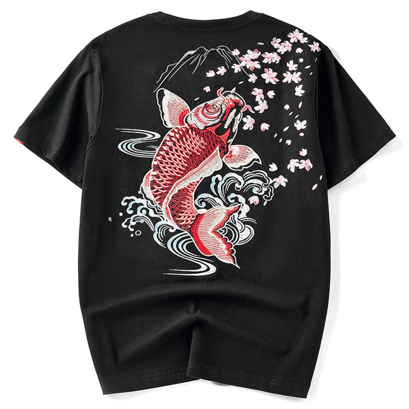 New Summer Chinese Style Carp Embroidery T-Shirt Original Brand Cotton Casual Men Tee Shirt Tops
New Summer Chinese Style Carp Embroidery T-Shirt Original Brand Cotton Casual Men Tee Shirt Tops