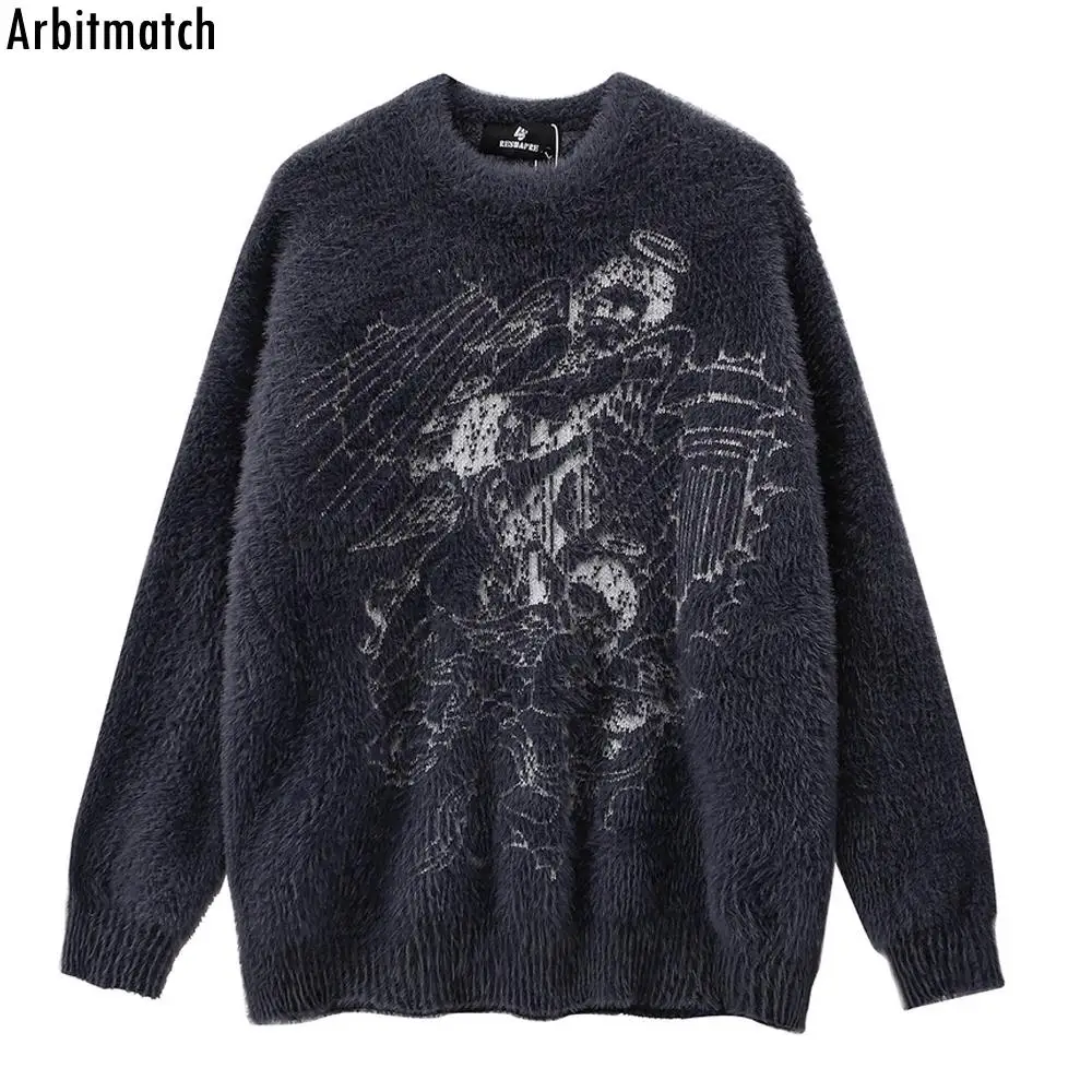 Harajuku Streetwear Long Sleeve Pullovers Gothic Angel Print Y2k Sweater Men Oversize Knitted Sweaters Autumn Men Sweater
Harajuku Streetwear Long Sleeve Pullovers Gothic Angel Print Y2k Sweater Men Oversize Knitted Sweaters Autumn Men Sweater