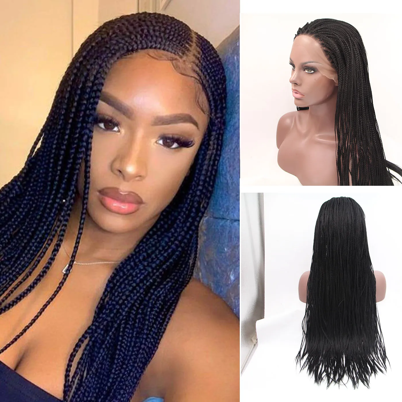 Natural Looking Synthetic Preplucked 13x6 Lace Front Box Braids Hand Braided Wigs For Black Women Babyhair Lightweight Braiding
Natural Looking Synthetic Preplucked 13x6 Lace Front Box Braids Hand Braided Wigs For Black Women Babyhair Lightweight Braiding