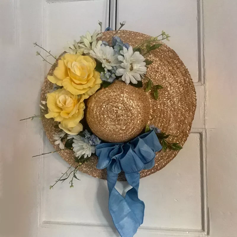 Straw Hat Wreath Front Door Artificial Flower Hanging Ornament for Home Garden Farmhouse Decoration
Straw Hat Wreath Front Door Artificial Flower Hanging Ornament for Home Garden Farmhouse Decoration