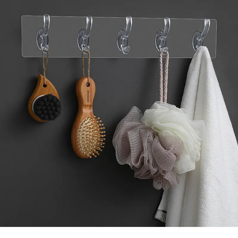 3/5/6 Row Transparent Hook Punch-Free Wall Strong Sticking Hook Holder for Hat Clothes Hanger Towel Holder Bathroom Storage Rack
3/5/6 Row Transparent Hook Punch-Free Wall Strong Sticking Hook Holder for Hat Clothes Hanger Towel Holder Bathroom Storage Rack