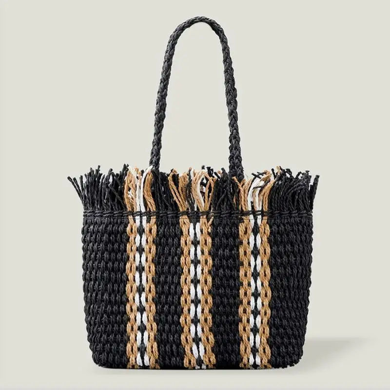 Vintage Contrast Woven Tote Bag Woman Designer Brand Large Capacity Women Handbag Summer Casual Beach Underarm Shoulder Bag Lady
Vintage Contrast Woven Tote Bag Woman Designer Brand Large Capacity Women Handbag Summer Casual Beach Underarm Shoulder Bag Lady