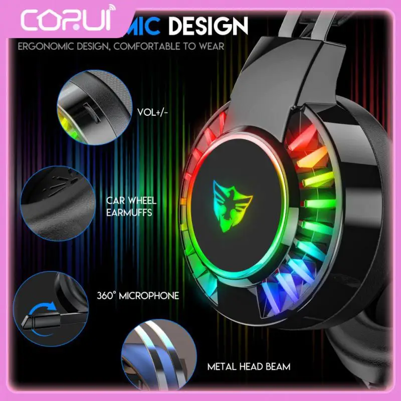 

With Microphone Gaming Headset Noise Canceling Headphones Surround Sound Stereo Game Component G105 Rgb Led 3.5mm Wired Headset