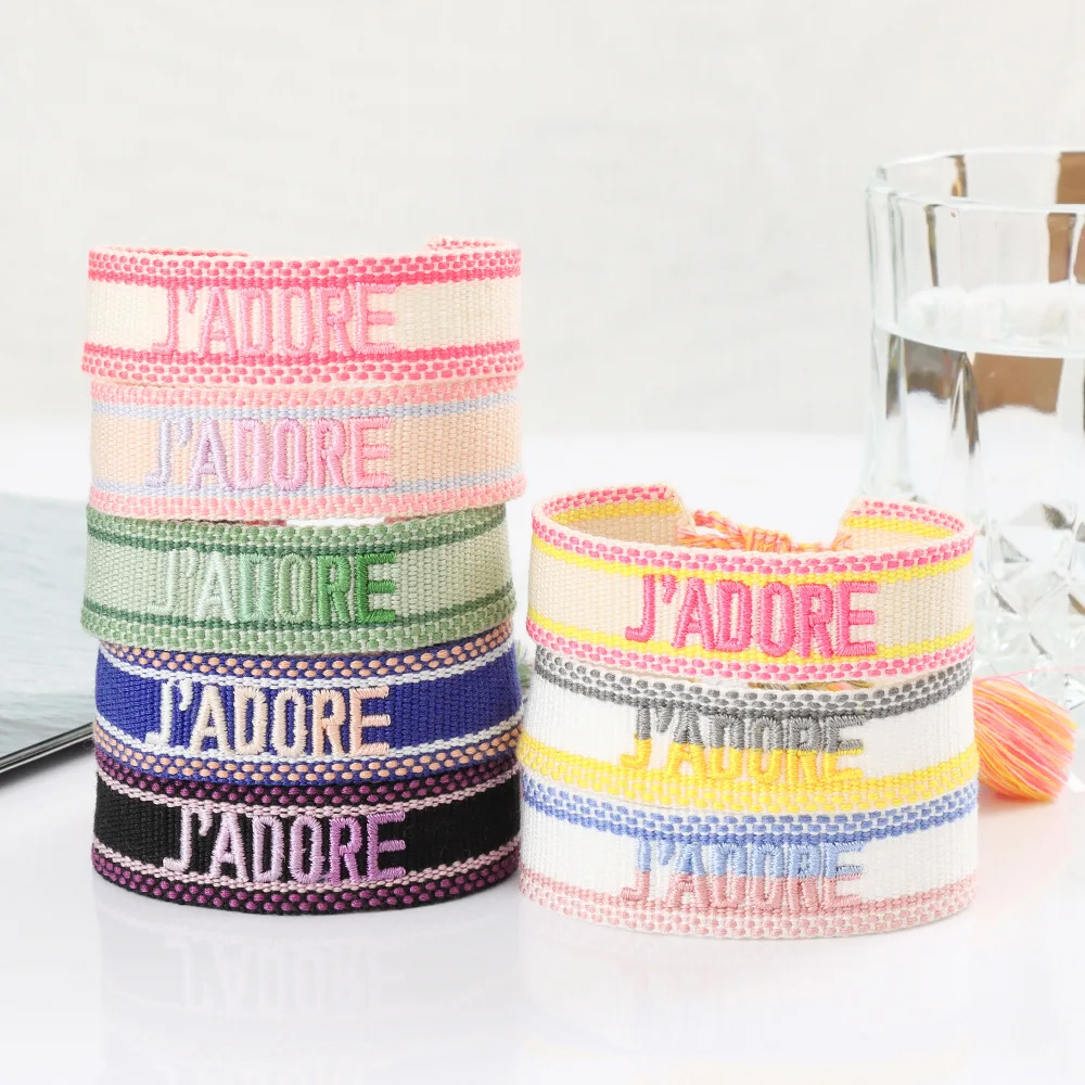Braided bracelets female JADORE embroidered letters hand rope couples hand-woven tassel bracelets
Braided bracelets female JADORE embroidered letters hand rope couples hand-woven tassel bracelets
