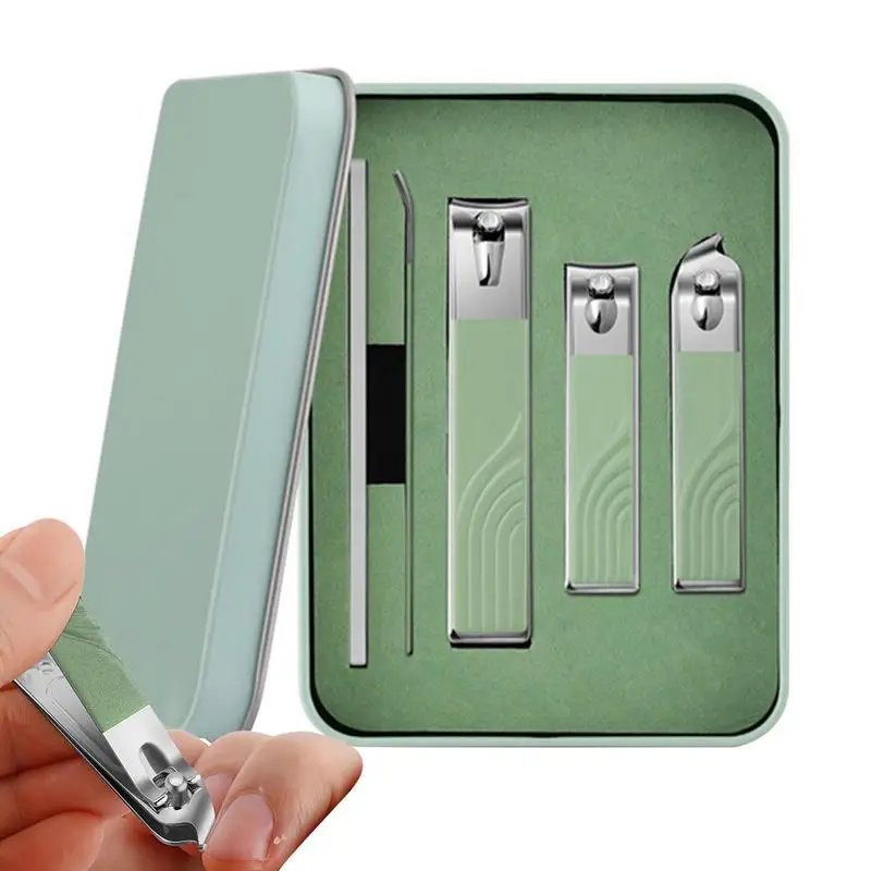 

Portable Nail Clipper Set Manicure Set Pedicure Kit Stainless Toenail Clippers Nail Care Tool Travel Case Household Nail Scissor