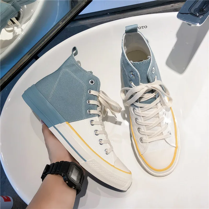 Spring And Autumn High Top Canvas Shoes Men New Fashion Casual Single Shoes Harajuku Style Student Color Matching Shoes Men
Spring And Autumn High Top Canvas Shoes Men New Fashion Casual Single Shoes Harajuku Style Student Color Matching Shoes Men