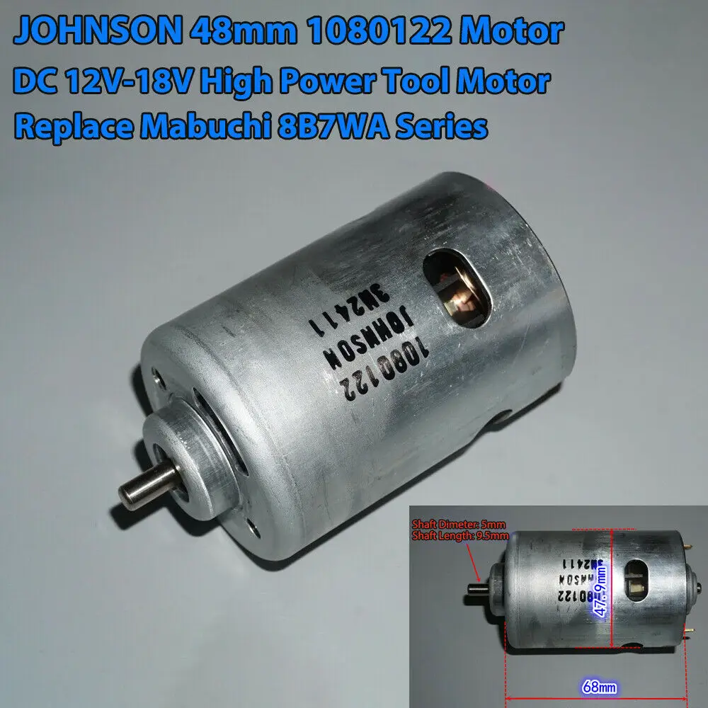 JOHNSON 1080122 Motor DC 12V-18V 20500RPM High Speed Power 48mm HC877 7-Pole Rotor Electric Drill Tools Boat Engine Motor
JOHNSON 1080122 Motor DC 12V-18V 20500RPM High Speed Power 48mm HC877 7-Pole Rotor Electric Drill Tools Boat Engine Motor