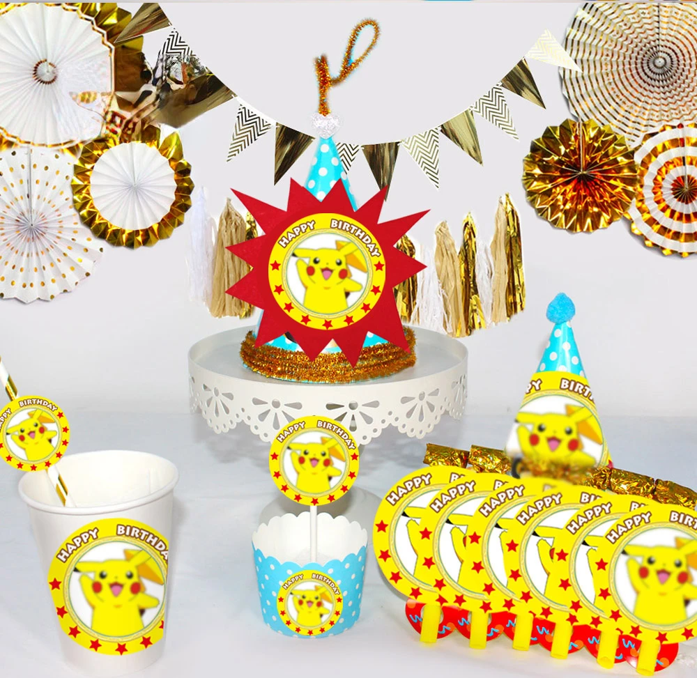 Pokemon Pikachu Children's Birthday Party Decoration Supplies Disposable Tableware Toys Holiday
Pokemon Pikachu Children's Birthday Party Decoration Supplies Disposable Tableware Toys Holiday
