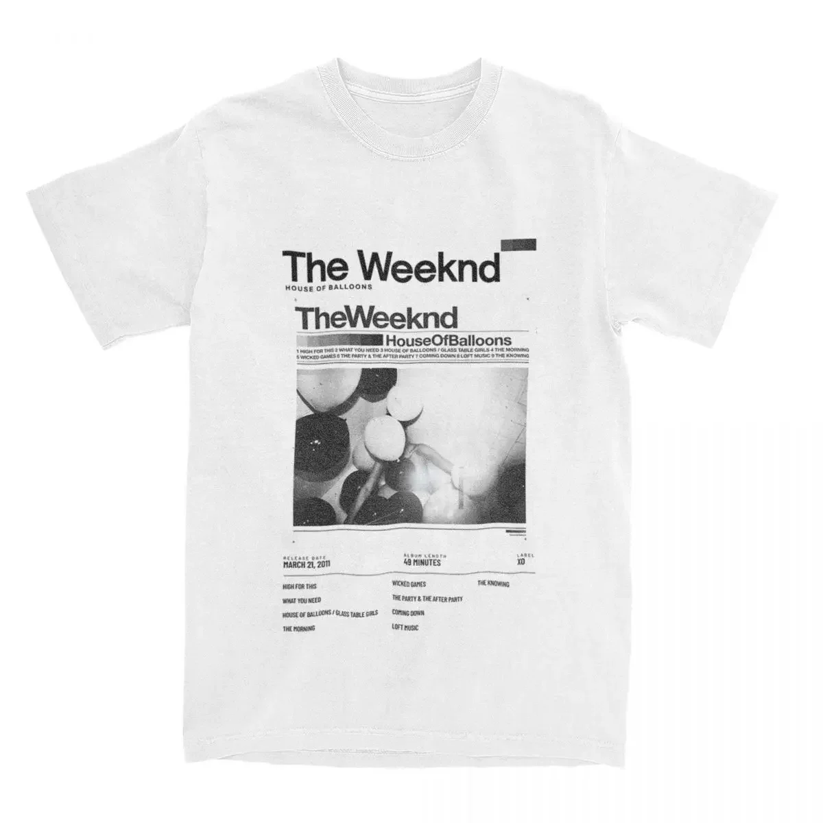 Футболки Singer The Weeknd с надписью домик воздушных шаров для мужчин и женщин 100% хлопок