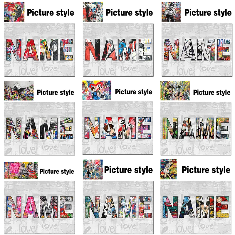 Custom Graffiti Style Your Name Personalized Poster Living Room Bedroom Decor Painting As Gift Cuadros Decor
Custom Graffiti Style Your Name Personalized Poster Living Room Bedroom Decor Painting As Gift Cuadros Decor