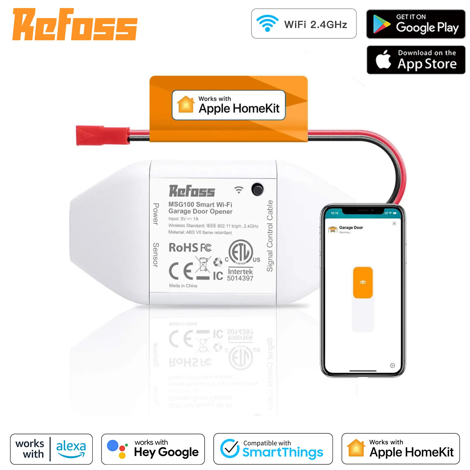 Умный пульт дистанционного управления Refoss, устройство для открывания Гаражных дверей с поддержкой Wi-Fi и Alexa и Google Assistant
Умный пульт дистанционного управления Refoss, устройство для открывания Гаражных дверей с поддержкой Wi-Fi и Alexa и Google Assistant