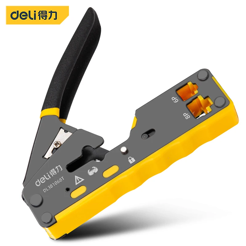 

Deli Tools Multifunction Desktop Network Pliers Non Slip Cold Rolled Steel Material Electrician Wire Stripping Portable Tool