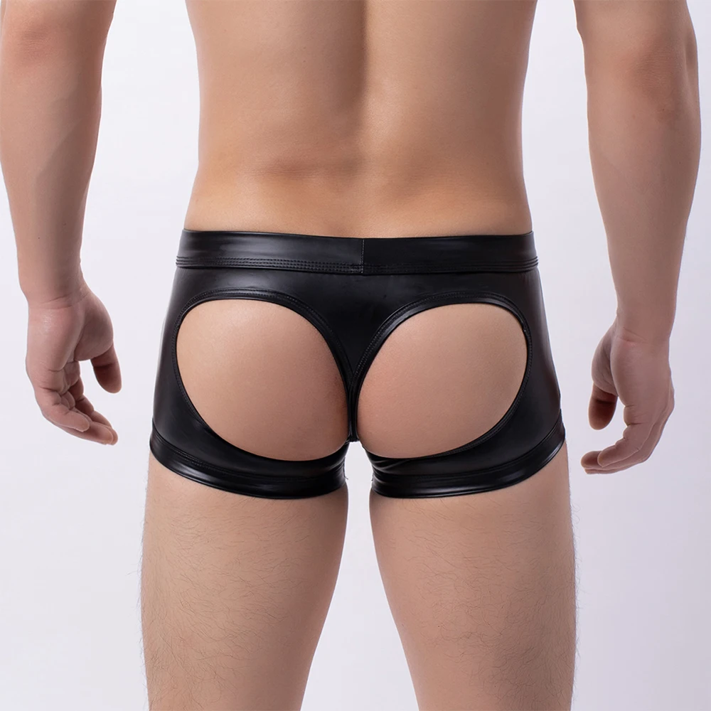 Open Buttocks Underwear Mens Imitation Leather Boxer Birefs Hollow Out Night Club Wear Boxer Trunks Male Bulge Pouch Underpants
Open Buttocks Underwear Mens Imitation Leather Boxer Birefs Hollow Out Night Club Wear Boxer Trunks Male Bulge Pouch Underpants