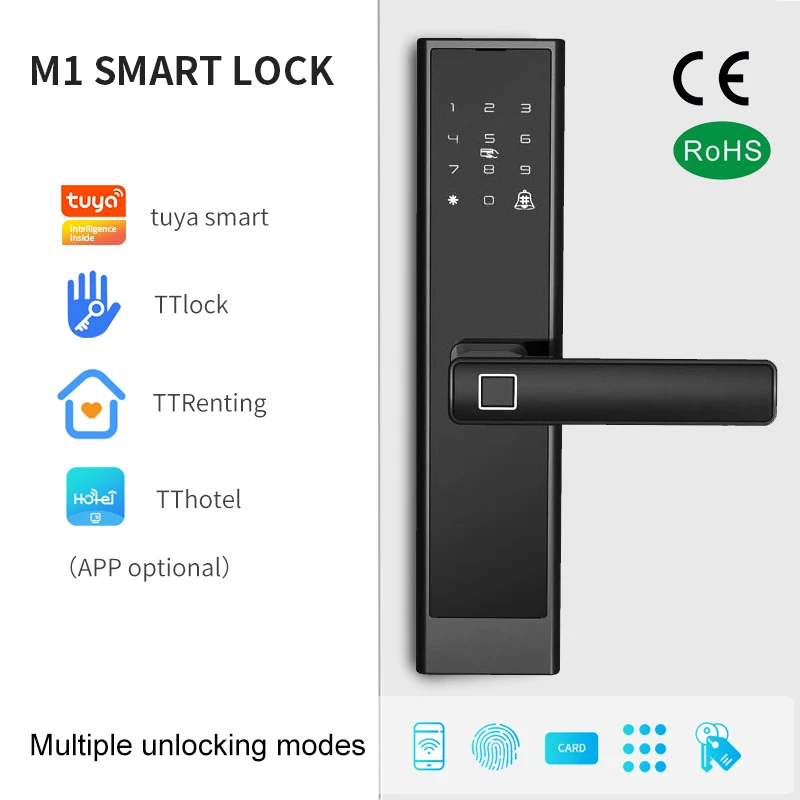 New Smart Lock Room Wood Door Fingerprint Lock Office Hotel Apartment Swipe Card APP Remote Control Electronic Door Lock
New Smart Lock Room Wood Door Fingerprint Lock Office Hotel Apartment Swipe Card APP Remote Control Electronic Door Lock