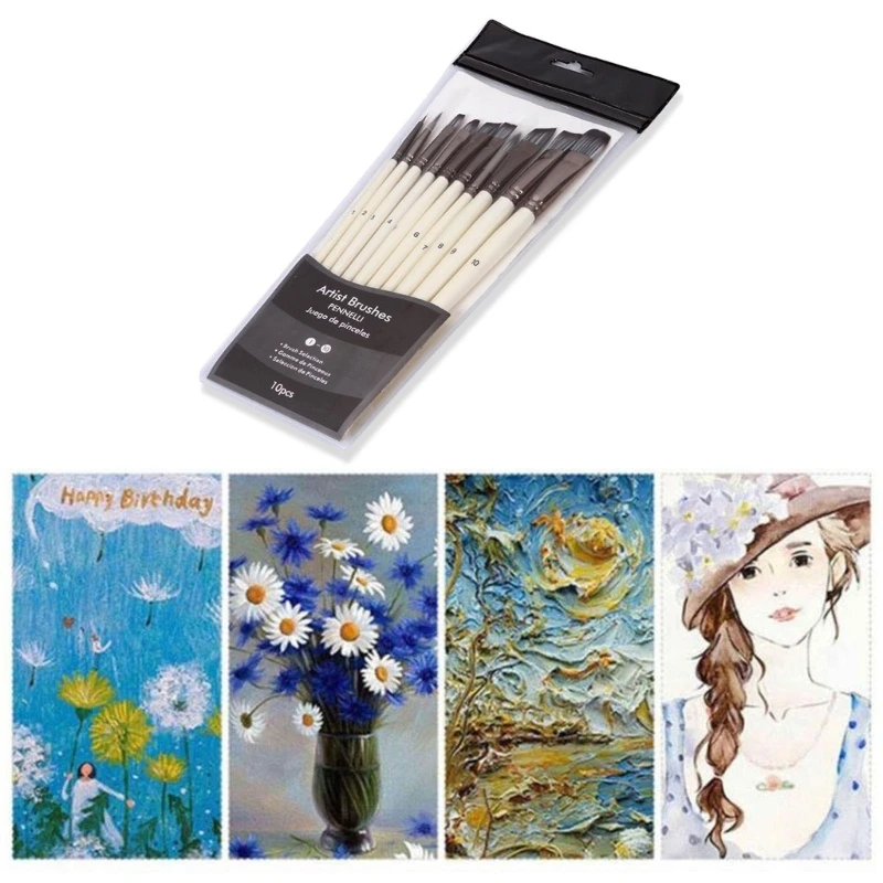 10Pcs Watercolor Brush Pens Nylon Hairbrushes Suitable for Multi-purpose Oil Painting Watercolor Artist Professional Set
10Pcs Watercolor Brush Pens Nylon Hairbrushes Suitable for Multi-purpose Oil Painting Watercolor Artist Professional Set