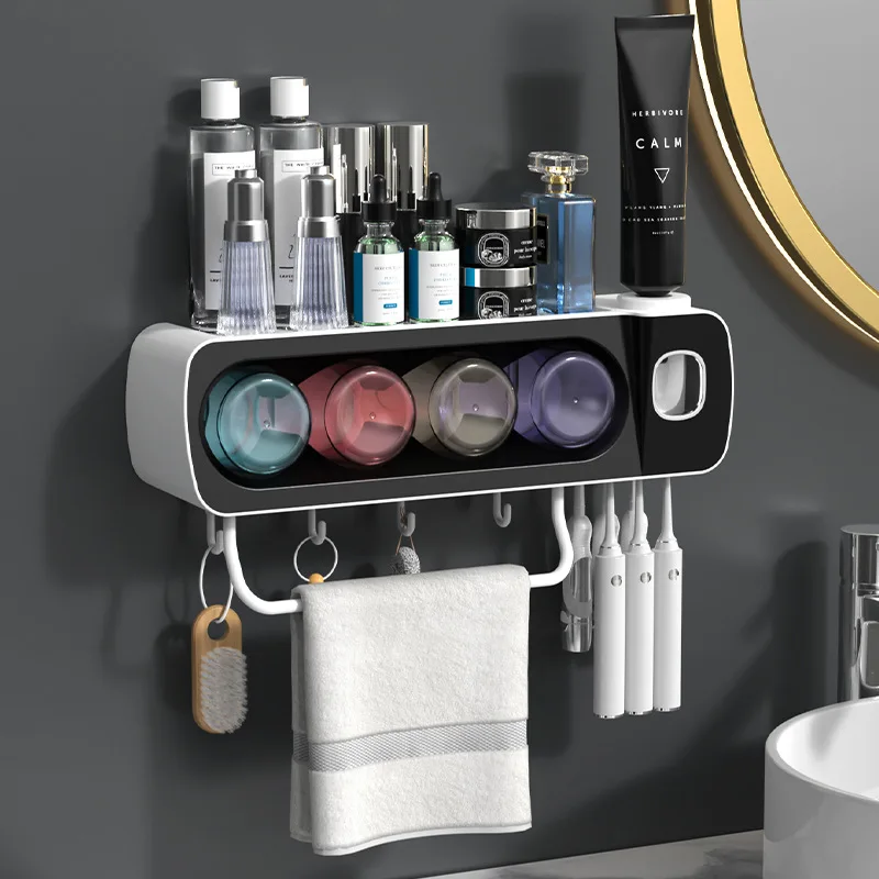 Wall-mounted Toothbrush Holder With Cup Toothpaste Dispenser Punch-free Bathroom Storage For Home Waterproof Bathroom Accessory
Wall-mounted Toothbrush Holder With Cup Toothpaste Dispenser Punch-free Bathroom Storage For Home Waterproof Bathroom Accessory