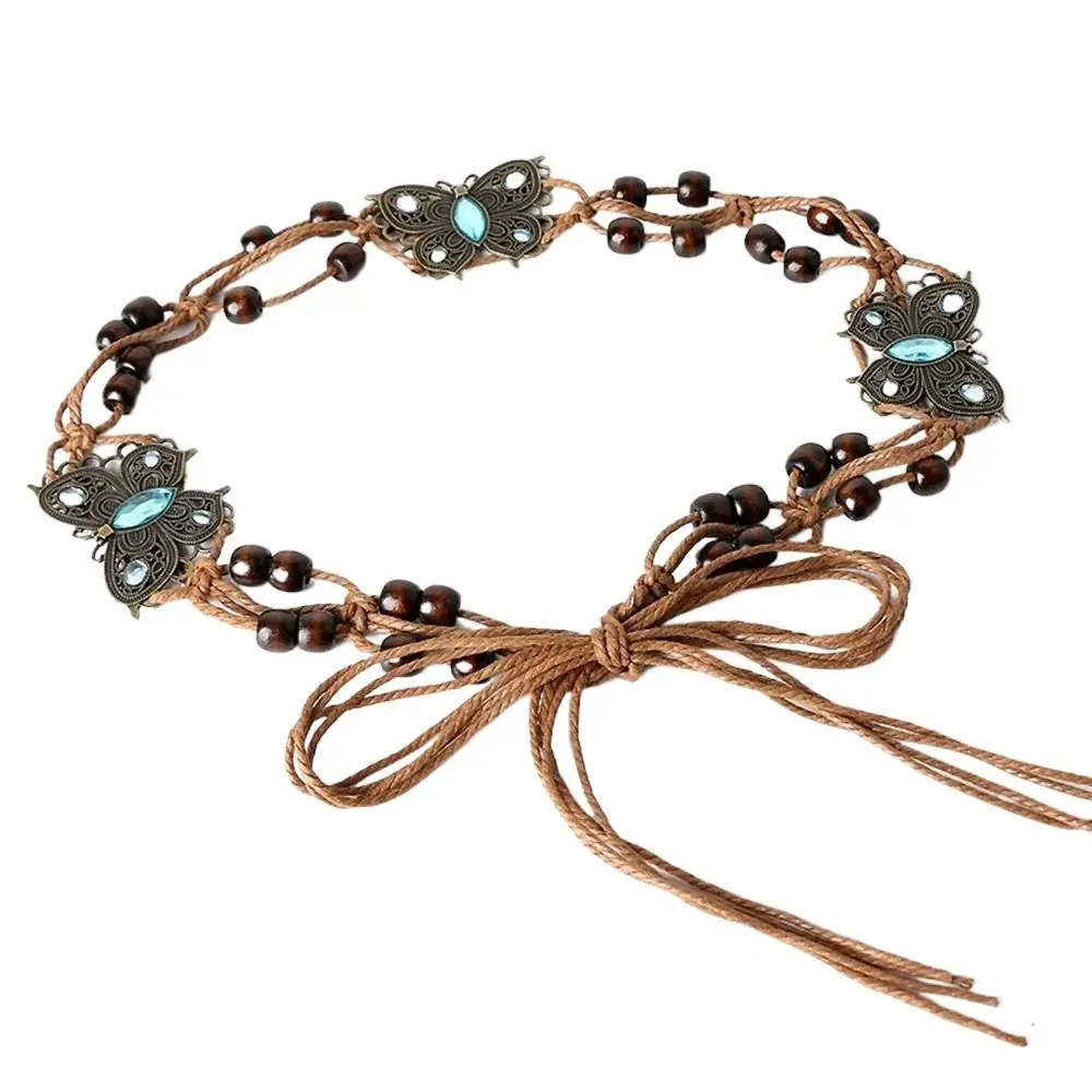 Bead Waist Rope Hand-woven DIY Wax Rope Butterfly Rhinestone Women Waist Chain Ethnic Style Belts Bohemian Braided Tassel Belt
Bead Waist Rope Hand-woven DIY Wax Rope Butterfly Rhinestone Women Waist Chain Ethnic Style Belts Bohemian Braided Tassel Belt