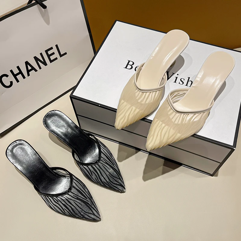 Women's Mules Shoe Womens Casual Mesh Heeled Shoes for Summer Black Women's Sandals sapatos femininos Women Mules Sandals
Women's Mules Shoe Womens Casual Mesh Heeled Shoes for Summer Black Women's Sandals sapatos femininos Women Mules Sandals
