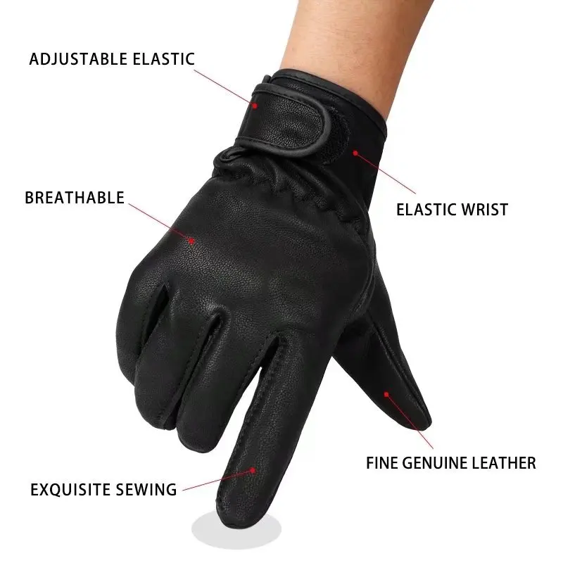 Men's Leather Gloves Black Windproof Driving Guantes Male Soft Goatskin Genuine Leather Motorcycle Gloves Work Gloves NR286
Men's Leather Gloves Black Windproof Driving Guantes Male Soft Goatskin Genuine Leather Motorcycle Gloves Work Gloves NR286