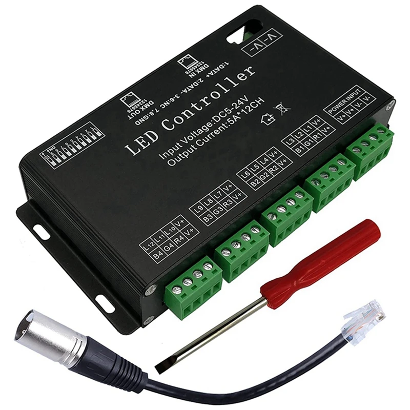 3X 12 Channel DMX Decoder RGB LED Controller 60A PWM DMX512 Dimmer Driver For RGB LED Strip And LED Module Light
3X 12 Channel DMX Decoder RGB LED Controller 60A PWM DMX512 Dimmer Driver For RGB LED Strip And LED Module Light
