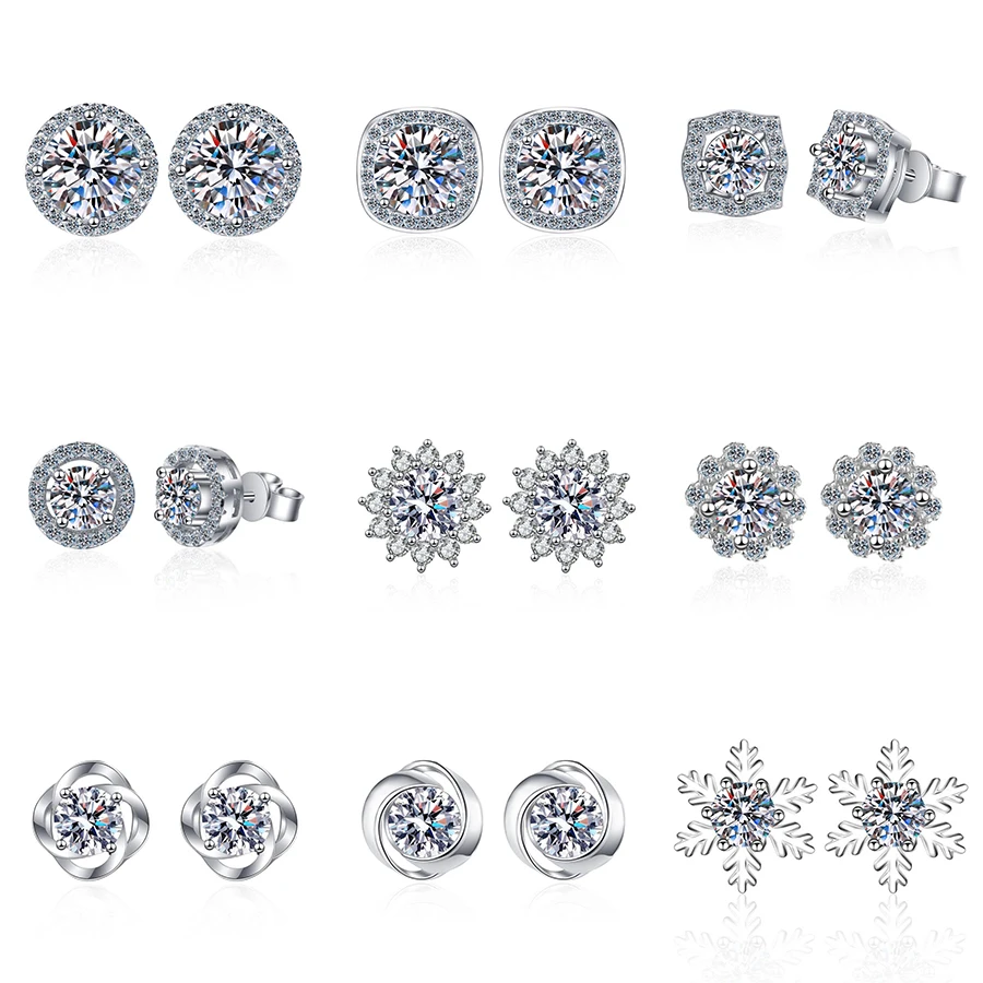 Украшения-гвоздики из серебра 925 пробы с бриллиантами 1 карат, с родиевым покрытием, для свадьбы, для женщин, мужчин 
Украшения-гвоздики из серебра 925 пробы с бриллиантами 1 карат, с родиевым покрытием, для свадьбы, для женщин, мужчин