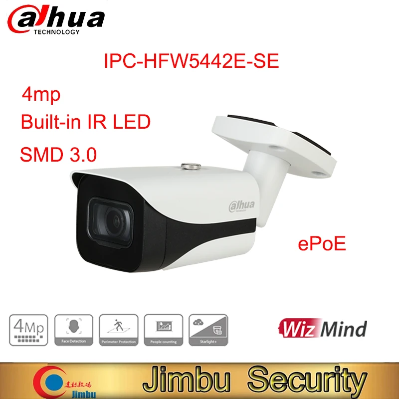 Dahua 4MP POE Starlight Camera IPC-HFW5442E-SE H.265 IP67 IR50M Smart DSS DMSS SMD 3,0 WizMind Bullet Outdoor Smart Camera
Dahua 4MP POE Starlight Camera IPC-HFW5442E-SE H.265 IP67 IR50M Smart DSS DMSS SMD 3,0 WizMind Bullet Outdoor Smart Camera