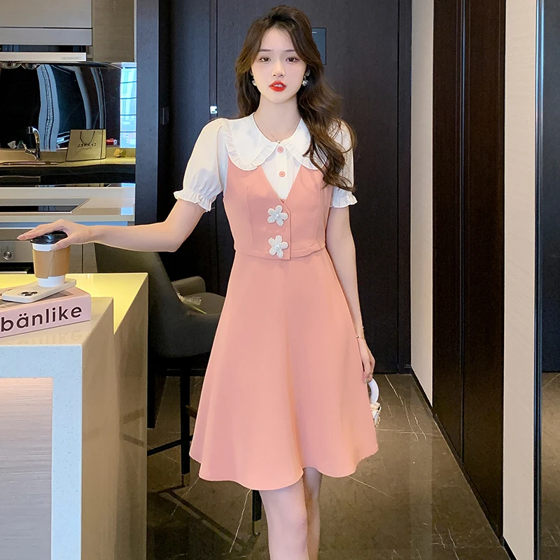 Женская одежда 2023, летнее женское милое нежное платье с кукольным воротником, цельное платье из двух частей, женская одежда
Женская одежда 2023, летнее женское милое нежное платье с кукольным воротником, цельное платье из двух частей, женская одежда