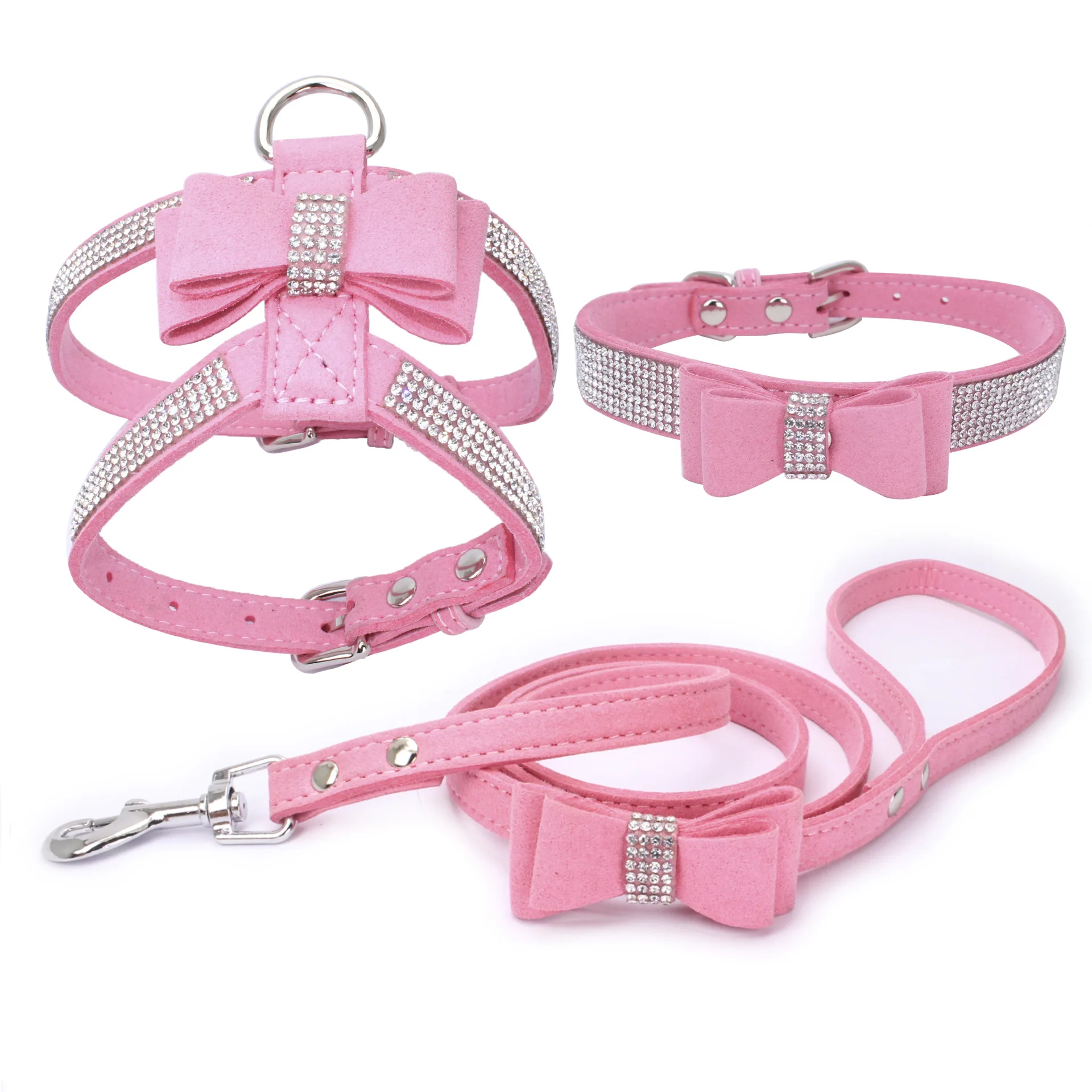 

Chest Coleira Traction Small Cachorro Accessories Harness Para Pet Chest Rhinestone Walking Bow Cat Cat Dog Rope Harness