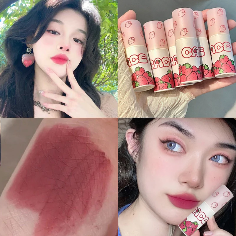 6Color Lovely Strawberry Lip Mud Clay Velvet Matte Lipstick Makeup Waterproof Long-lasting Smooth Red Lip Tint Pigment Lip Gloss
6Color Lovely Strawberry Lip Mud Clay Velvet Matte Lipstick Makeup Waterproof Long-lasting Smooth Red Lip Tint Pigment Lip Gloss
