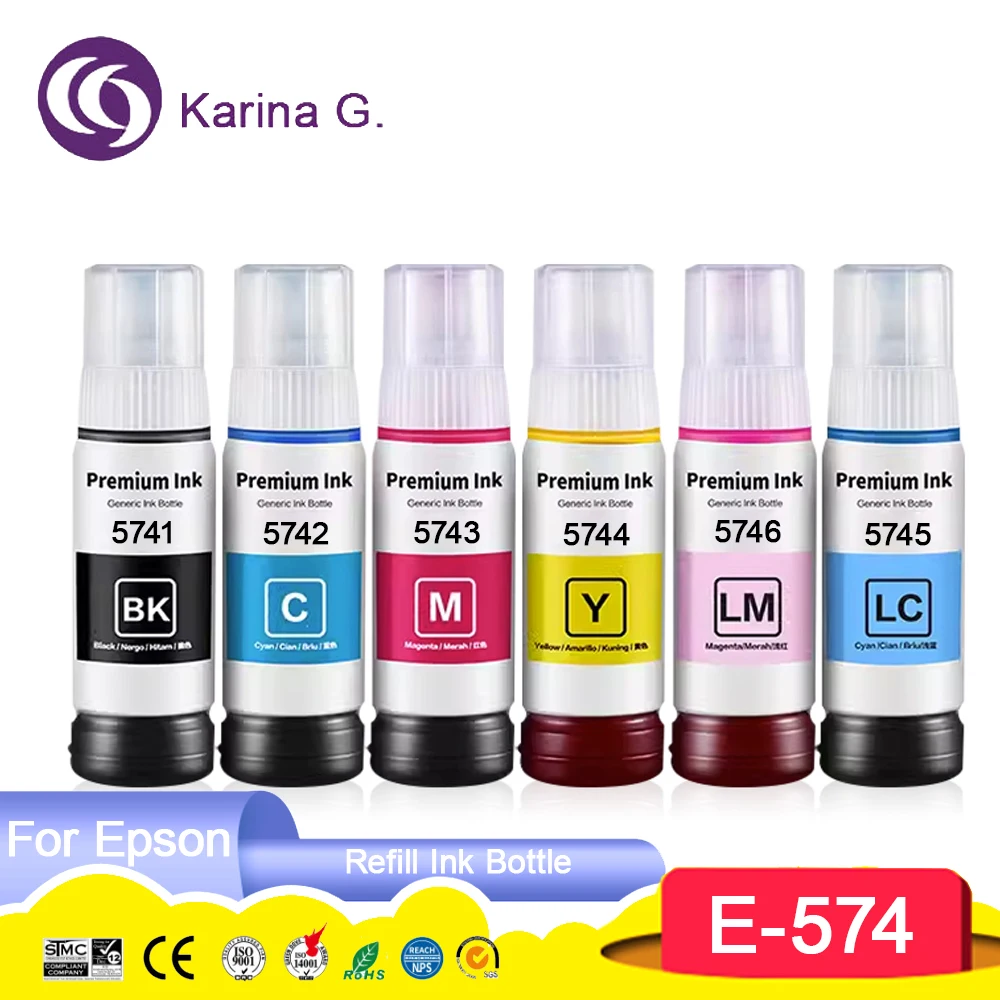 574 T5741 T574 T574120-AL Premium Compatible Color Bulk Water Based Bottle Refill DGT Ink for Epson L8050/L18050 Printer
574 T5741 T574 T574120-AL Premium Compatible Color Bulk Water Based Bottle Refill DGT Ink for Epson L8050/L18050 Printer