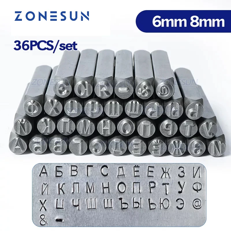 ZONESUN 36pcs Jewelry Metal Stamps Alphabet Set Russian A-Z Letter Punch die Stamping Steel Metal Tool Case Craft 6/8mm
ZONESUN 36pcs Jewelry Metal Stamps Alphabet Set Russian A-Z Letter Punch die Stamping Steel Metal Tool Case Craft 6/8mm