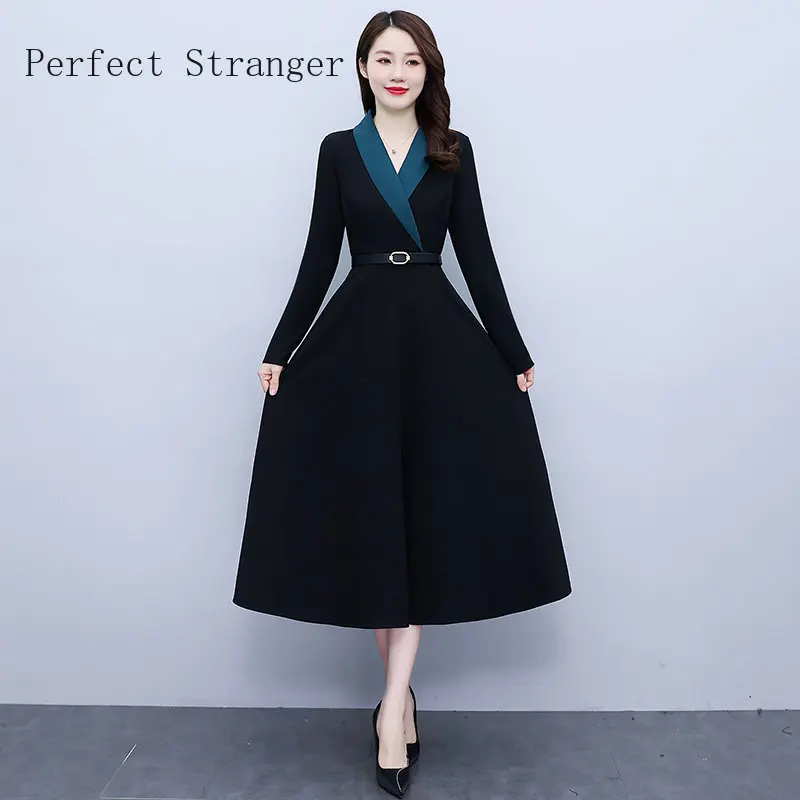 Женское длинное платье с поясом, однотонное платье с отложным воротником и длинным рукавом, осень 2022
Женское длинное платье с поясом, однотонное платье с отложным воротником и длинным рукавом, осень 2022