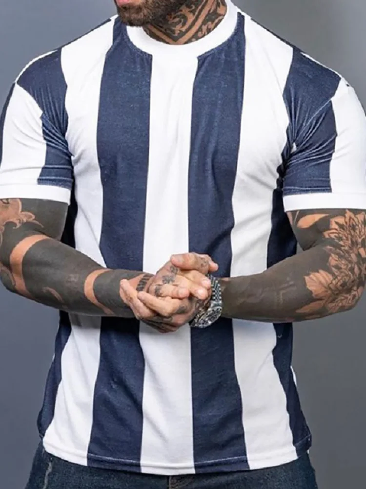 Casual Short Sleeve O-Neck Tee Shirt Mens Fashion Pullover Tops 2022 New Streetwear Summer Men Striped Patchwork Slim T-shirts
Casual Short Sleeve O-Neck Tee Shirt Mens Fashion Pullover Tops 2022 New Streetwear Summer Men Striped Patchwork Slim T-shirts