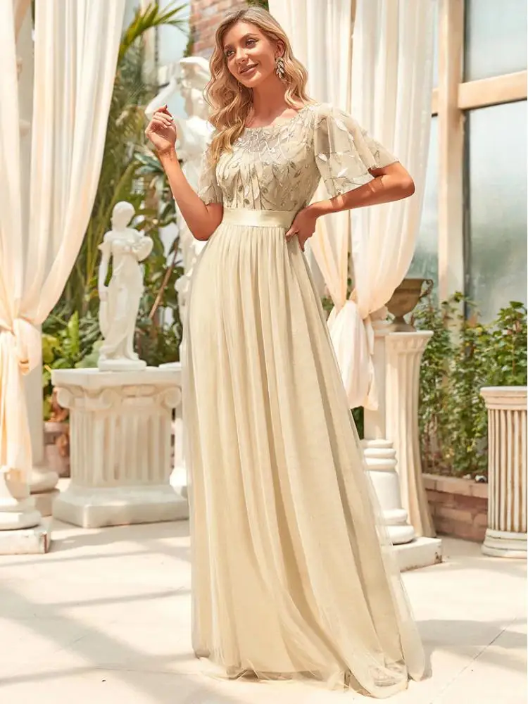 Luxury Bridesmaid Dresses Sequin Print Maxi Long O Neck A-LINE 2023 for Exquisite Lace Chiffon Prom Dresses Of Women
Luxury Bridesmaid Dresses Sequin Print Maxi Long O Neck A-LINE 2023 for Exquisite Lace Chiffon Prom Dresses Of Women
