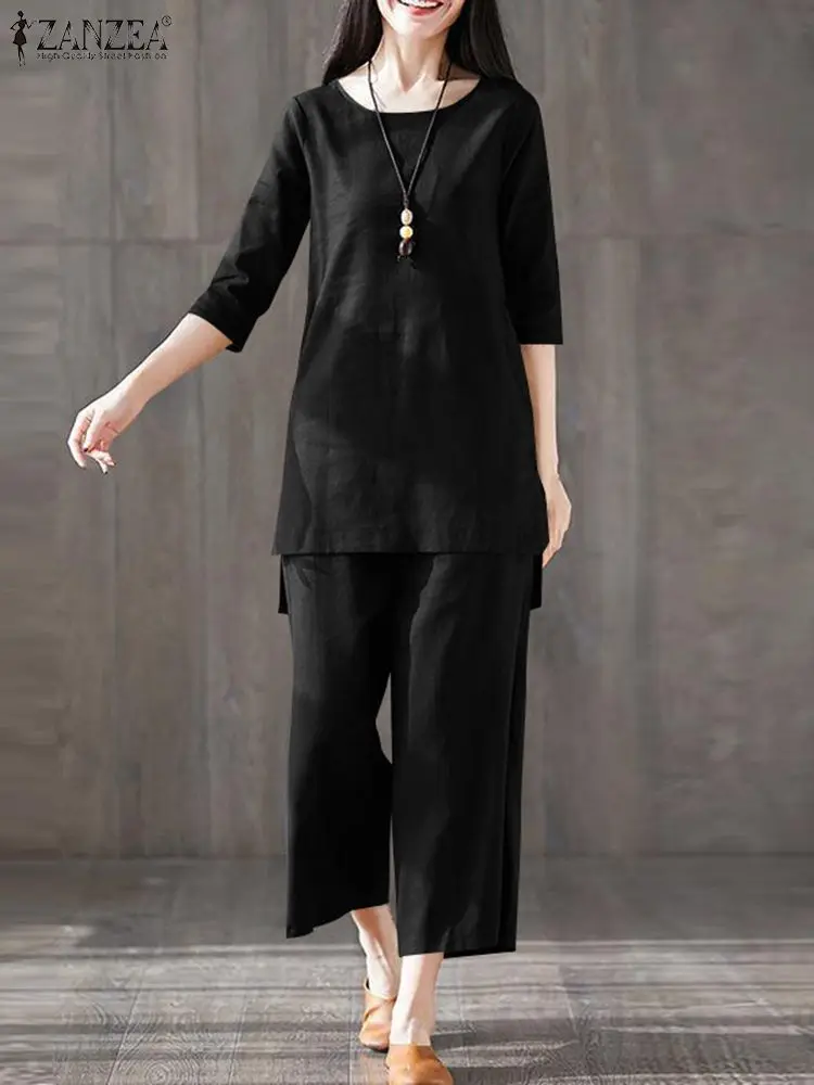 Vintage Half Sleeve Blouse Trousers Suits ZANZEA Summer Two Piece Sets Womens Outifits Casual Cotton Pant Sets Urban Tracksuit
Vintage Half Sleeve Blouse Trousers Suits ZANZEA Summer Two Piece Sets Womens Outifits Casual Cotton Pant Sets Urban Tracksuit