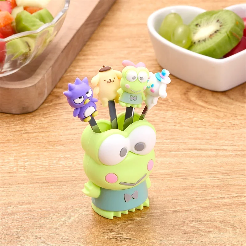 Sanrio Kawaii Keroppi вилка для фруктов Pompompurin Мультяшные Милые силиконовые из нержавеющей стали фрукты пилочки в стиле аниме мини кухонная утварь, подарок
Sanrio Kawaii Keroppi вилка для фруктов Pompompurin Мультяшные Милые силиконовые из нержавеющей стали фрукты пилочки в стиле аниме мини кухонная утварь, подарок