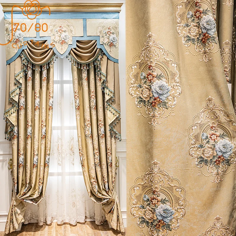 European Palace Luxury Coffee Color Relief Jacquard Curtains for Living Room Bedroom French Window Customized Valance
European Palace Luxury Coffee Color Relief Jacquard Curtains for Living Room Bedroom French Window Customized Valance