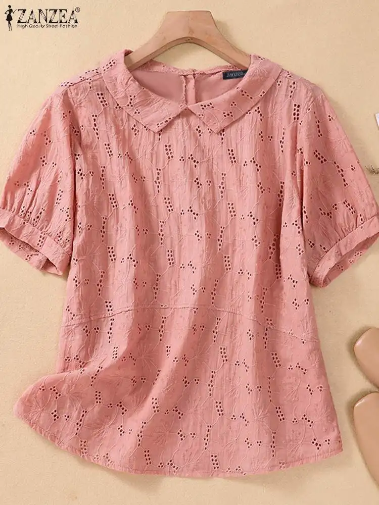 ZANZEA Casual Embroidered Blouse Fashion Loose Blusa Short Sleeve Doll Collar Shirts 2023 Summer Women Oversize Solid Tops Tunic
ZANZEA Casual Embroidered Blouse Fashion Loose Blusa Short Sleeve Doll Collar Shirts 2023 Summer Women Oversize Solid Tops Tunic