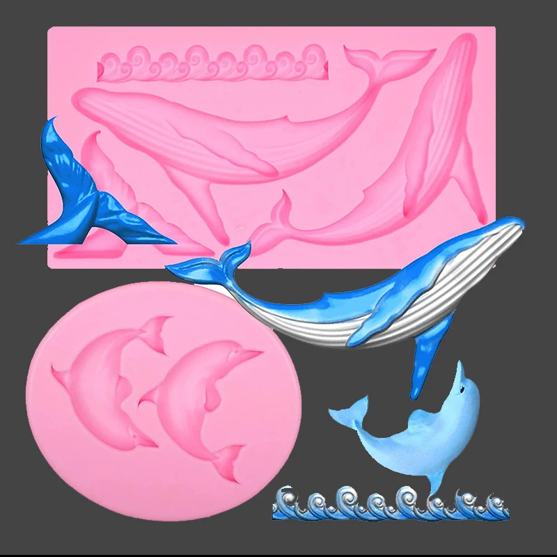 Whale Dolphin Silicone Fondant Mold Ocean Waves Mermaid Tail Under The Sea Marine Resin Mould For Cake Deocartion Cupcake Topper 
Whale Dolphin Silicone Fondant Mold Ocean Waves Mermaid Tail Under The Sea Marine Resin Mould For Cake Deocartion Cupcake Topper