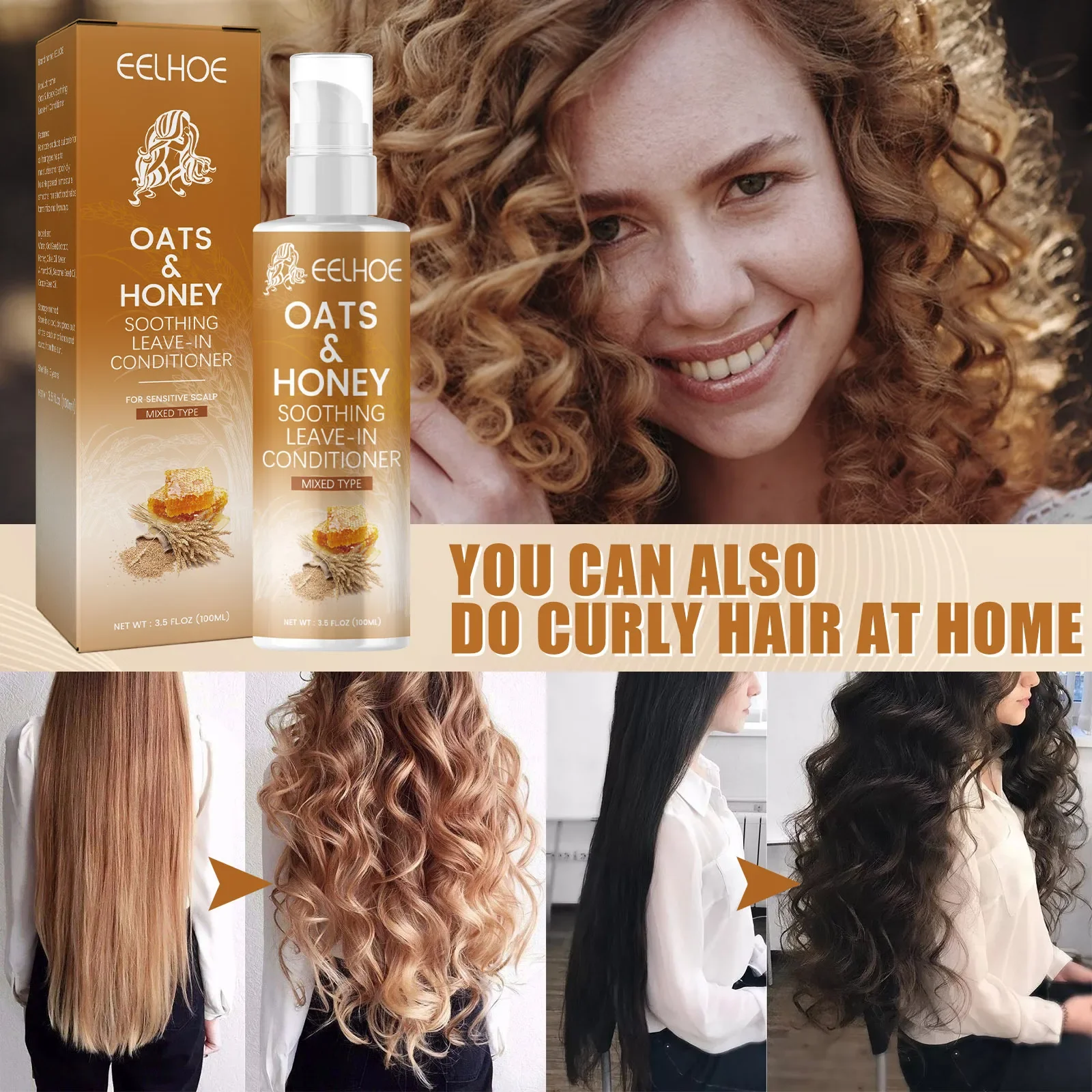 100ml Oat Honey Wash Free Hair Conditioner Hair Dry Fury Moisturizing Nourishing Repairing Smooth Glossy
100ml Oat Honey Wash Free Hair Conditioner Hair Dry Fury Moisturizing Nourishing Repairing Smooth Glossy