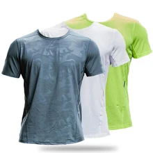 (S-6XL)Ice Silk Quick Dry T-shirt Men Sport Tops Elastic Breathable Fitness Running Hiking Gym Short Sleeve Shirt Teenagers