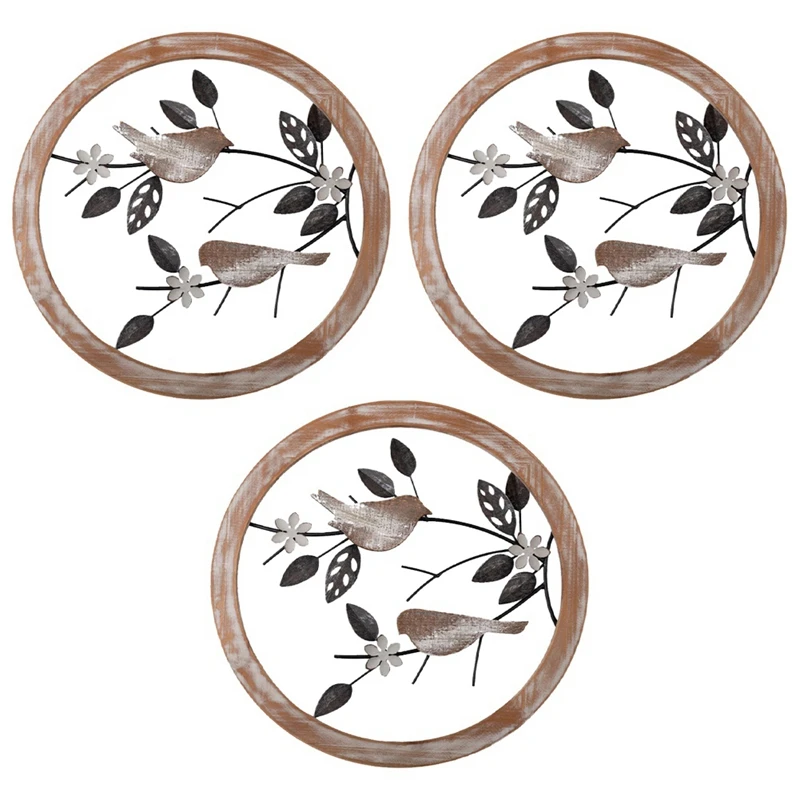3PCS Wooden Hollowed-Out Round Flower-And-Bird Wrought Iron Living Room Room Decoration Iron Wood Wall Decor
3PCS Wooden Hollowed-Out Round Flower-And-Bird Wrought Iron Living Room Room Decoration Iron Wood Wall Decor