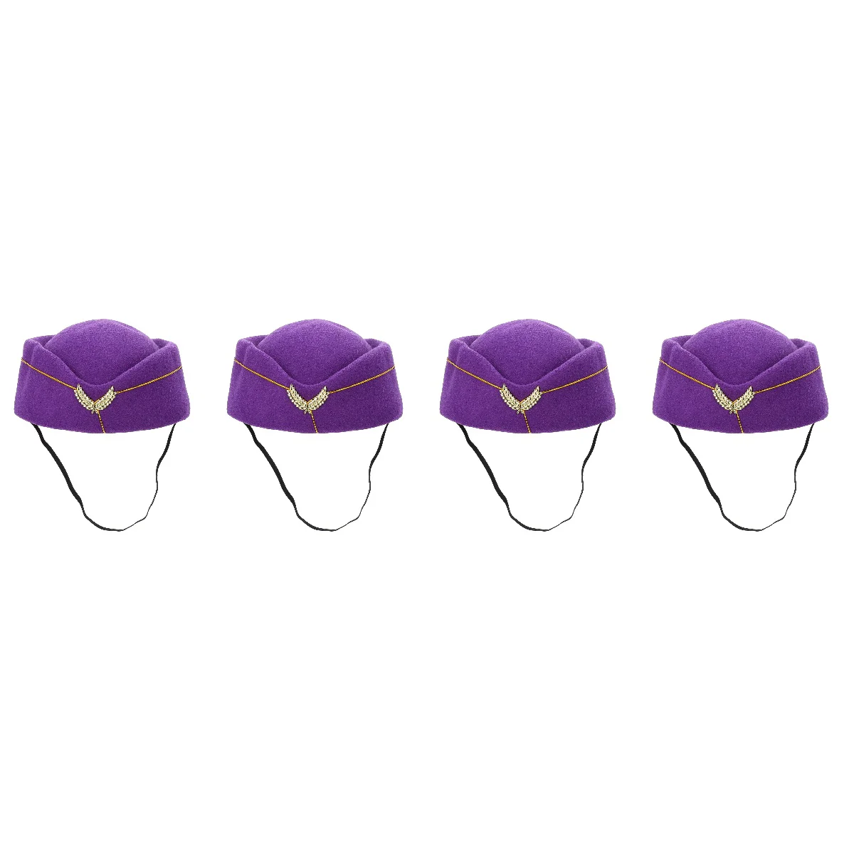 4 Pieces Stewardess Beret Hallowen Costume Decorative Pillbox Hat Flight Attendant Cosplay Accessory Woolen Band 
4 Pieces Stewardess Beret Hallowen Costume Decorative Pillbox Hat Flight Attendant Cosplay Accessory Woolen Band