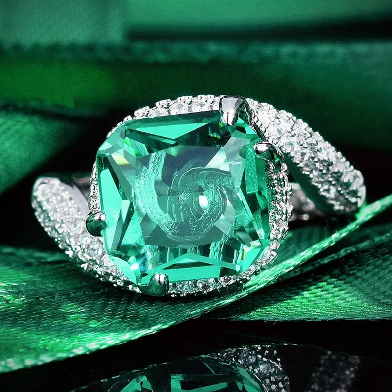 Princess Cut Emerald Green Cubic Zirconia Rings For Women Banquet Party Fashion Jewelry Wedding Band Promise Ring
Princess Cut Emerald Green Cubic Zirconia Rings For Women Banquet Party Fashion Jewelry Wedding Band Promise Ring