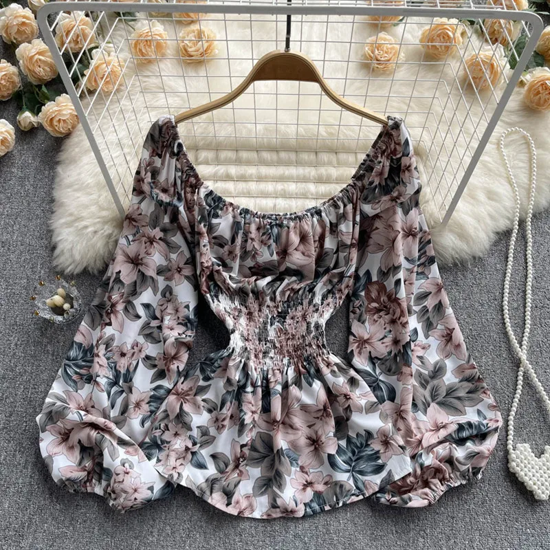 Off shoulder floral long sleeve shirt women's summer 2022 new slim versatile short top blusas mujer de moda 2022
Off shoulder floral long sleeve shirt women's summer 2022 new slim versatile short top blusas mujer de moda 2022